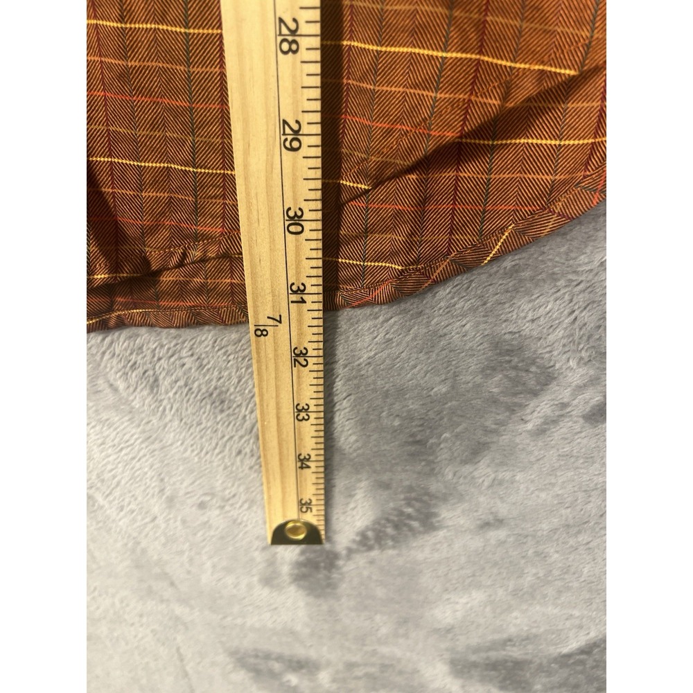 Bobby Jones Collection Mens Small Orange Brown Check Woven in Italy Golf Shirt - Picture 6 of 9